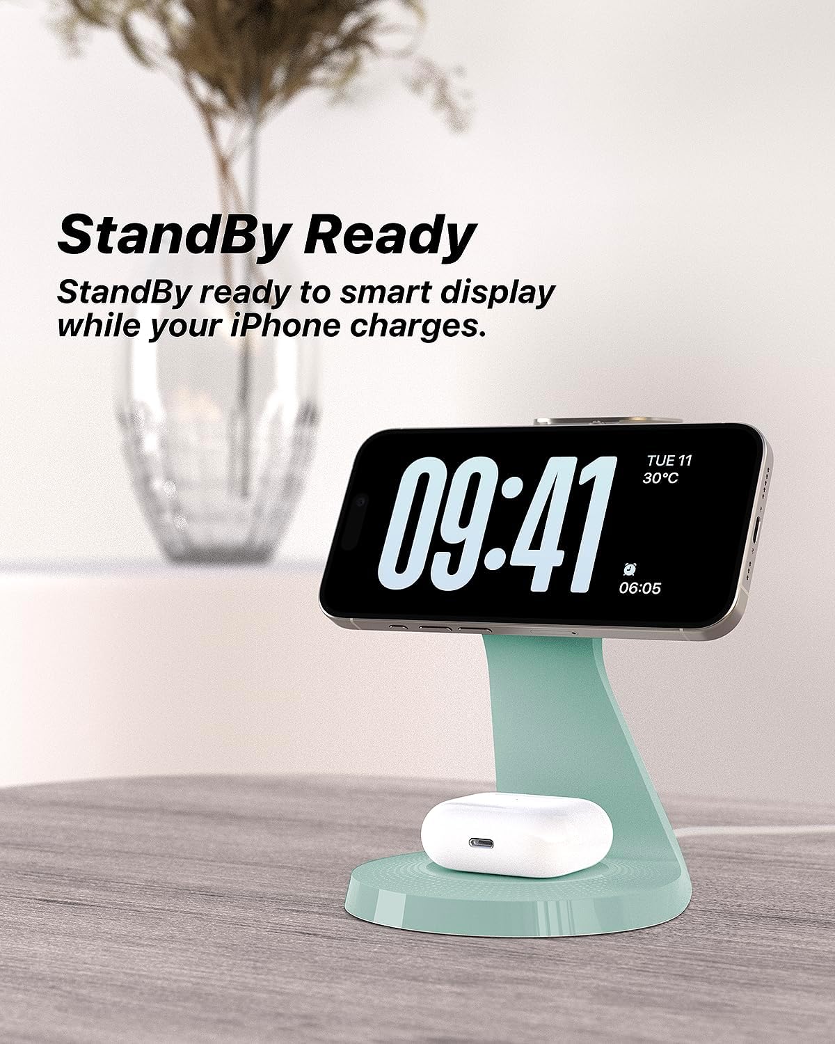 3 in 1 Charging Station for Apple Devices,Mag-Safe Charger Stand Fast Charging,Wireless Charger for iPhone17/ Air/16/15/14/13/12 Series,& AirPods,& iWatch(USB-C Charger Included)