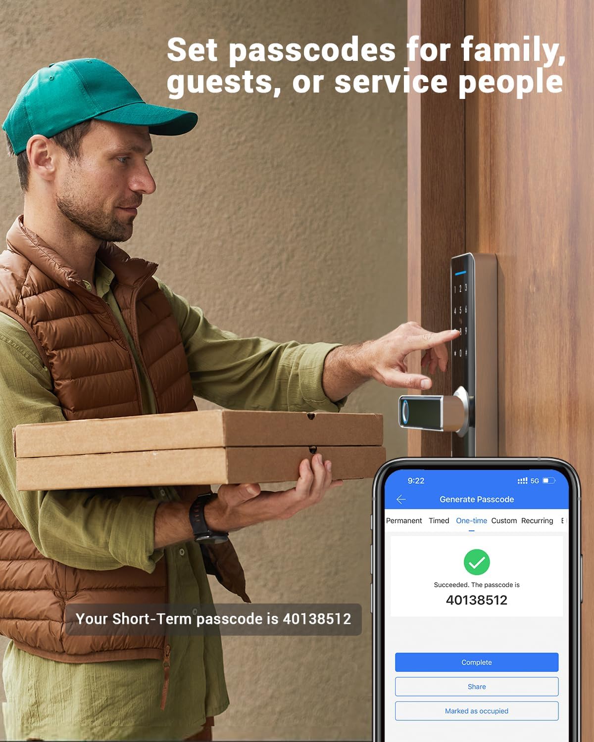 TMEZON Smart Door Lock, Fingerprint Smart Lock for Front Door, Keyless Entry Door Lock, Keypad Door Lock with with Handle, IP66 Weatherproof Electronic Door Lock Home Security