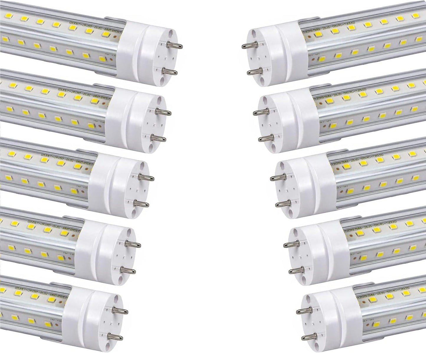 T8 LED Tube Lights 4ft,f40t12 Fluorescent Bulb Replacement,36W 3600lm,Daylight White 5000K,G13 4ft LED Bulbs,T12 Fluorescent Light Bulbs 48inch,Dual-Ended Power,Ballast Bypass,Pack of 10
