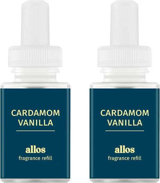 Pura and Allos - Fragrance Refill for Smart Home Air Diffusers - Aromatherapy Scents for Home - up to 120-Hours of Premium Fragrance per Vial - 2 Pack - Cardamon Vanilla (Sleep)