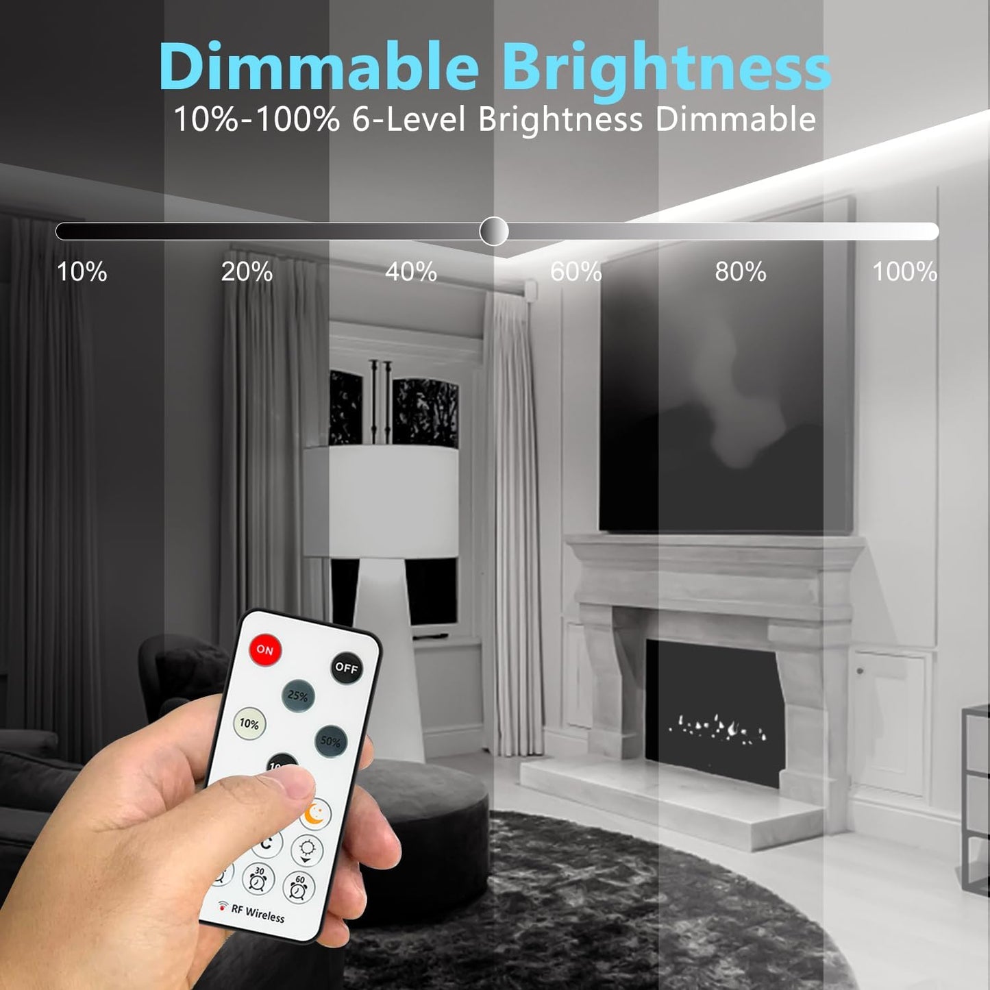 White LED Strip Lights, 131ft Dimmable 24V LED Lights Strip 6500K Bright Daylight White, Flexible Tape Lights for Bedrooms, Kitchen, Cabinet, Christmas Decor, 2 Rolls of 65.6ft