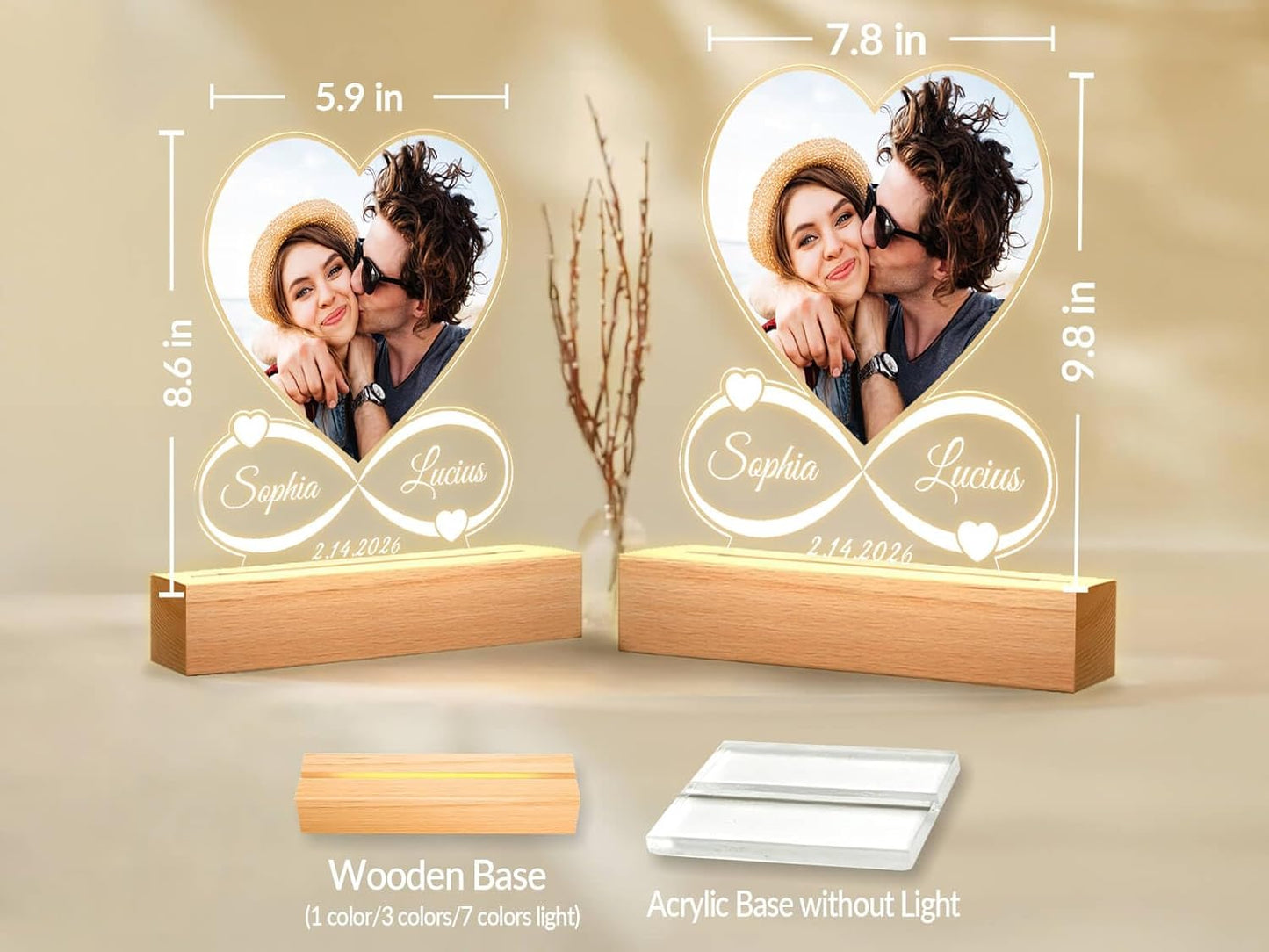 Custom Picture Frame, Personalized Photo Frame, Customized Picture Frames, Personalized Valentines Day Gifts for Women Men Her Him Mom Dad Family Couple
