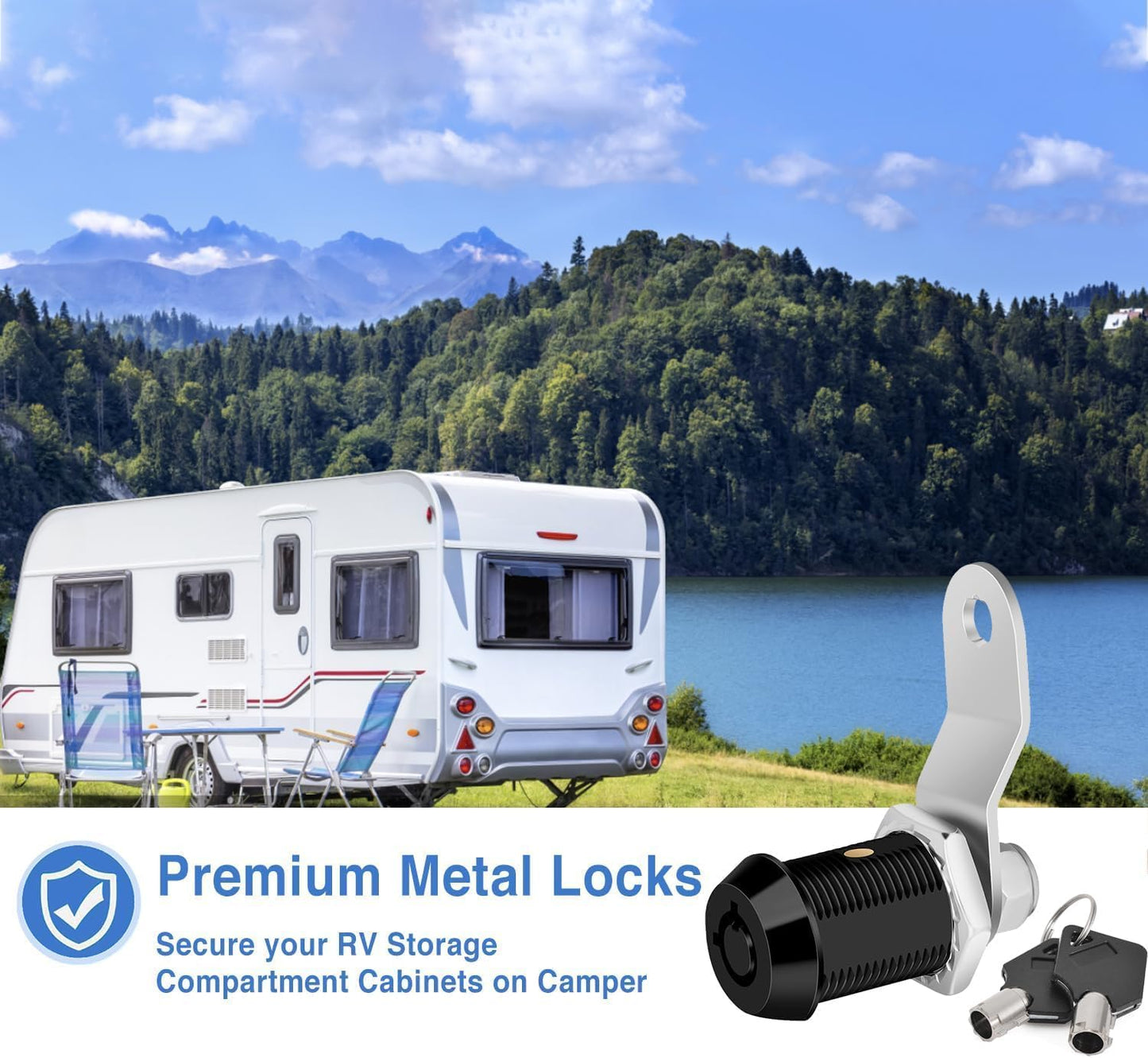 Black RV Storage Locks, 7/8” Fits 9/16” Max Door Thickness, Keyed Alike RV Compartment Locks (Black 7/8 Inch 6Pack)