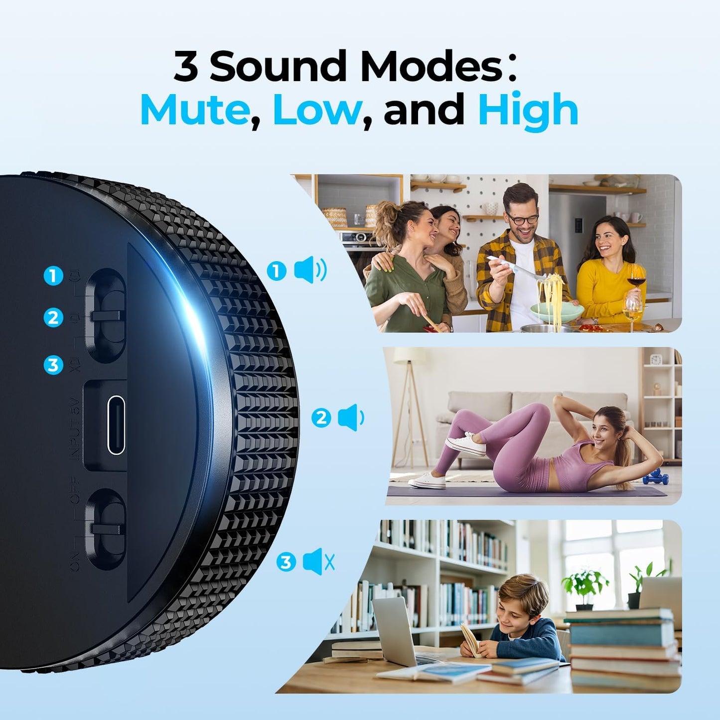 USB Rechargeable Magnetic Kitchen Timer for Cooking, Building 800mAh Battery Large Display Digital Countdown Countup Timer, 3 Preset 5/15/25 Mins Loud Alarm for Baking Grilling Studying