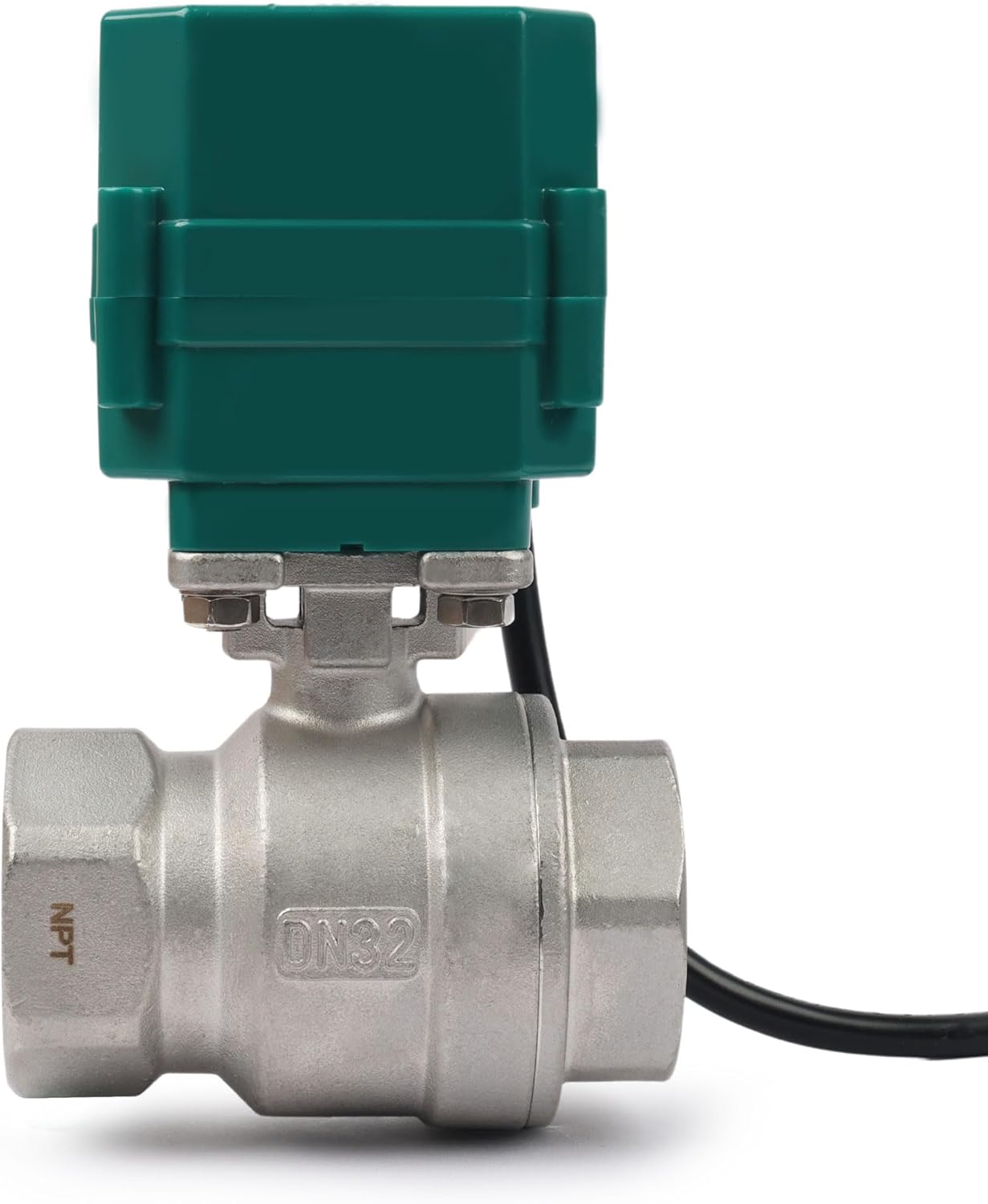 U.S. Solid 1-1/4" Motorized Ball Valve with US Plug 110VAC Stainless Steel Electrical Ball Valve,Auto Return, Normally Closed, IP65