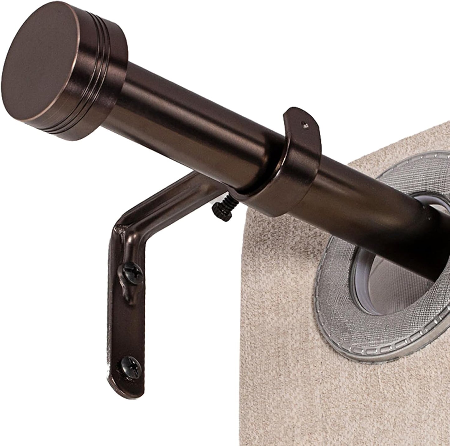 Adjustable Curtain Rods-18 to 144 Inches,1 Inch Modern Metal Drapery Rods, Adjustable Heavy Duty Curtain Pole with Simple End Caps