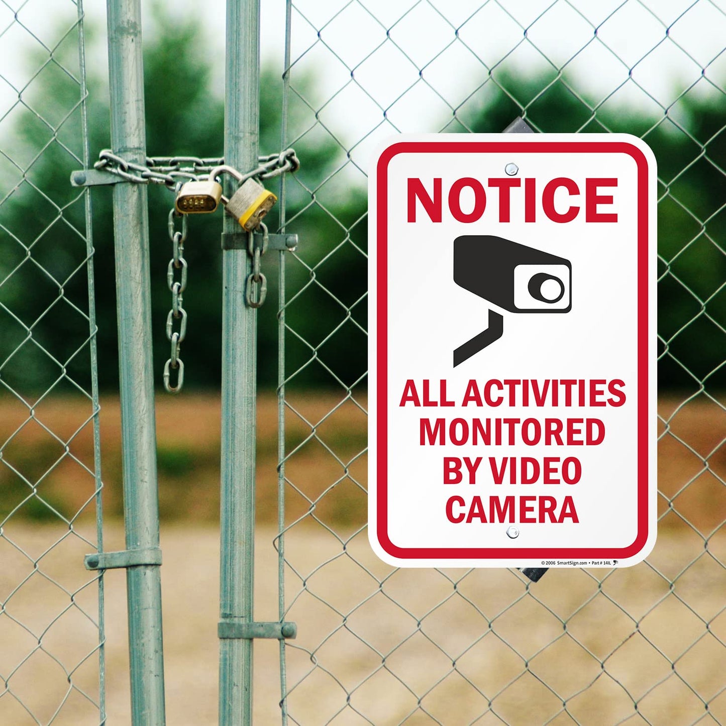 SmartSign "Notice - All Activities Monitored by Video Camera" Sign | 12" x 18" Aluminum