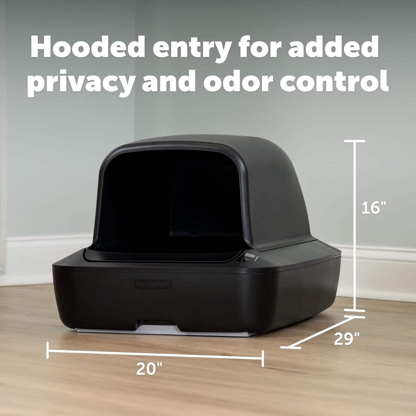 PetSafe ScoopFree Crystal Pro Self-Cleaning Cat Litter Box System – Enclosed Front-Entry – Advanced Odor Control – Includes 1 Disposable Crystal Litter Tray – Black (ZAL00-18159)