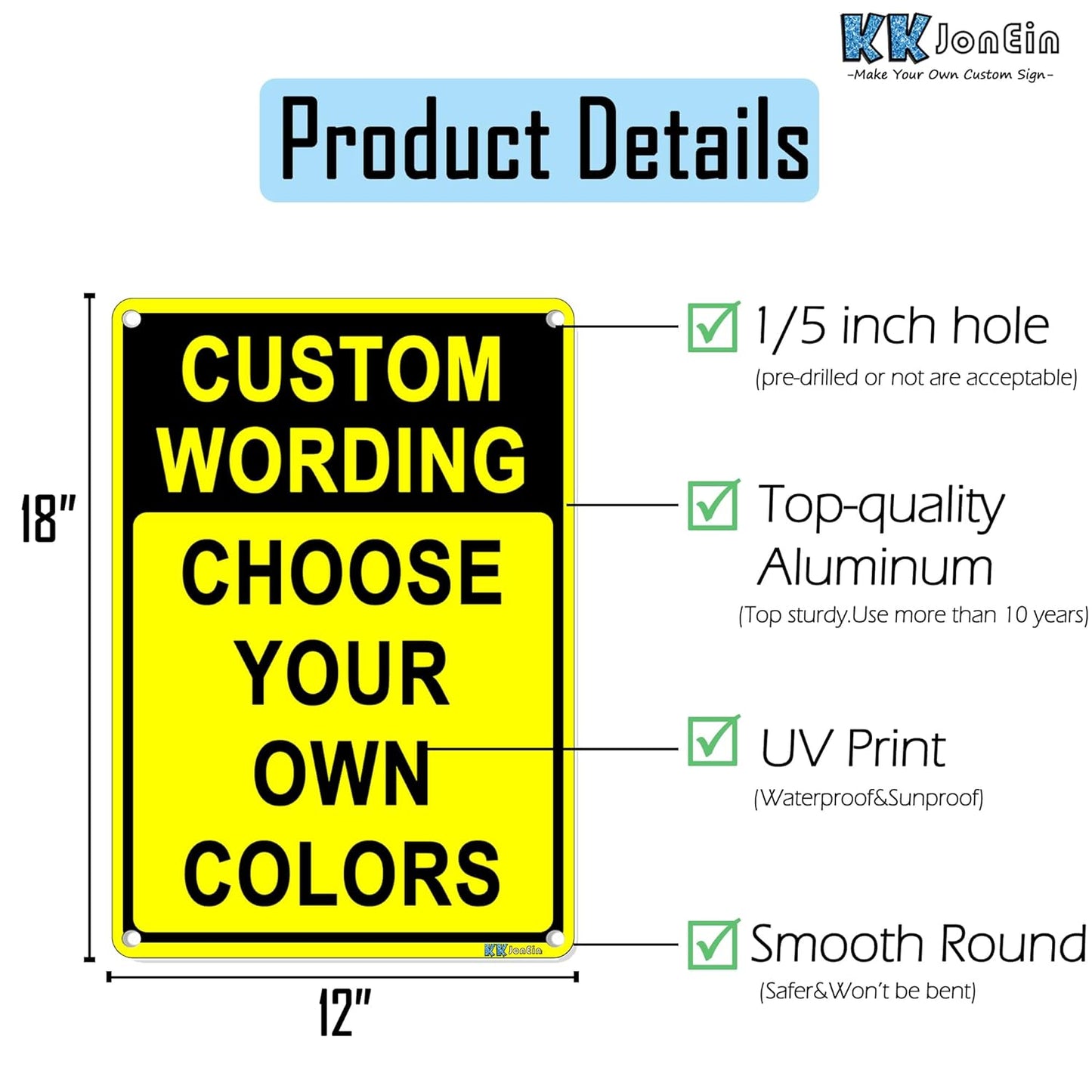 Custom Sign Outdoor Metal, Personalized Metal Sign for Parking, Gate, Delivery, Garage, Weatherproof Customized Signs for Outside, Make Your Own Signs Custom(18x12 Inches, Header)
