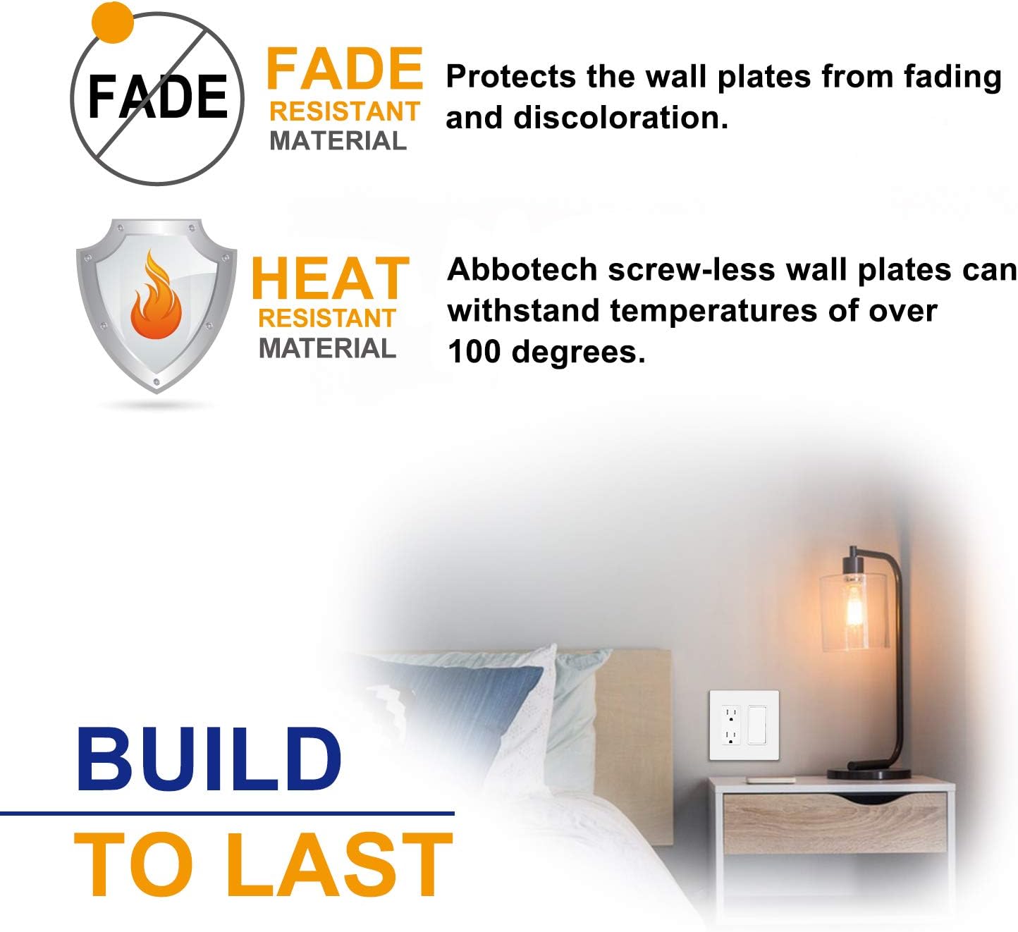 2-Gang Screwless Decorator Wall Plates, Child Safe Standard Size Outlet Cover, Unbreakable Polycarbonate Thermoplastic, Glossy White,20 Pack,UL Listed