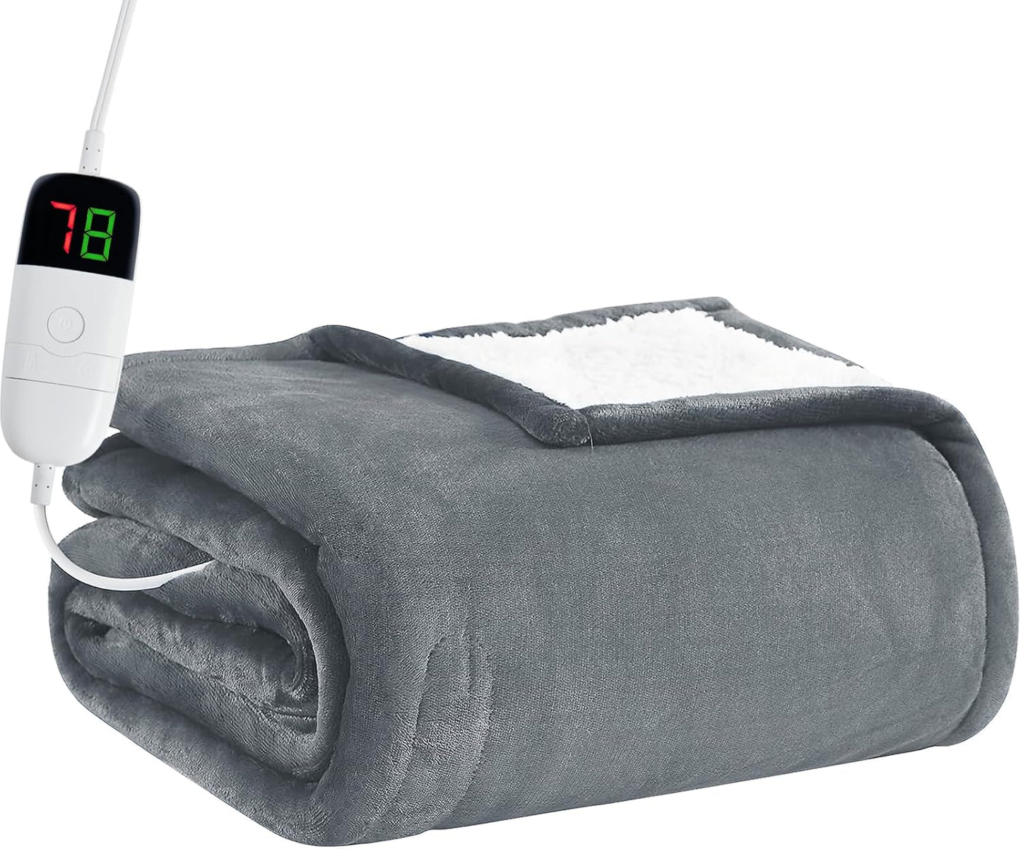 BOMOVA Heated Electric Blanket Full Size - 72" x 84" Heating Blanket with 10 Heating Levels & 8 Hours Auto Off, Warm Flannel Blanket, Christmas Birthday Gifts for Women