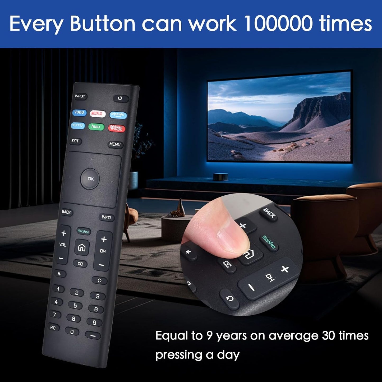 XRT136 for Vizio Smart TV Remote,Replacement Control for Vizio Smart LED LCD HD 4K UHD HDR TVs D-Series,E-Series, M-Series, P Series, PX Series, V-Series