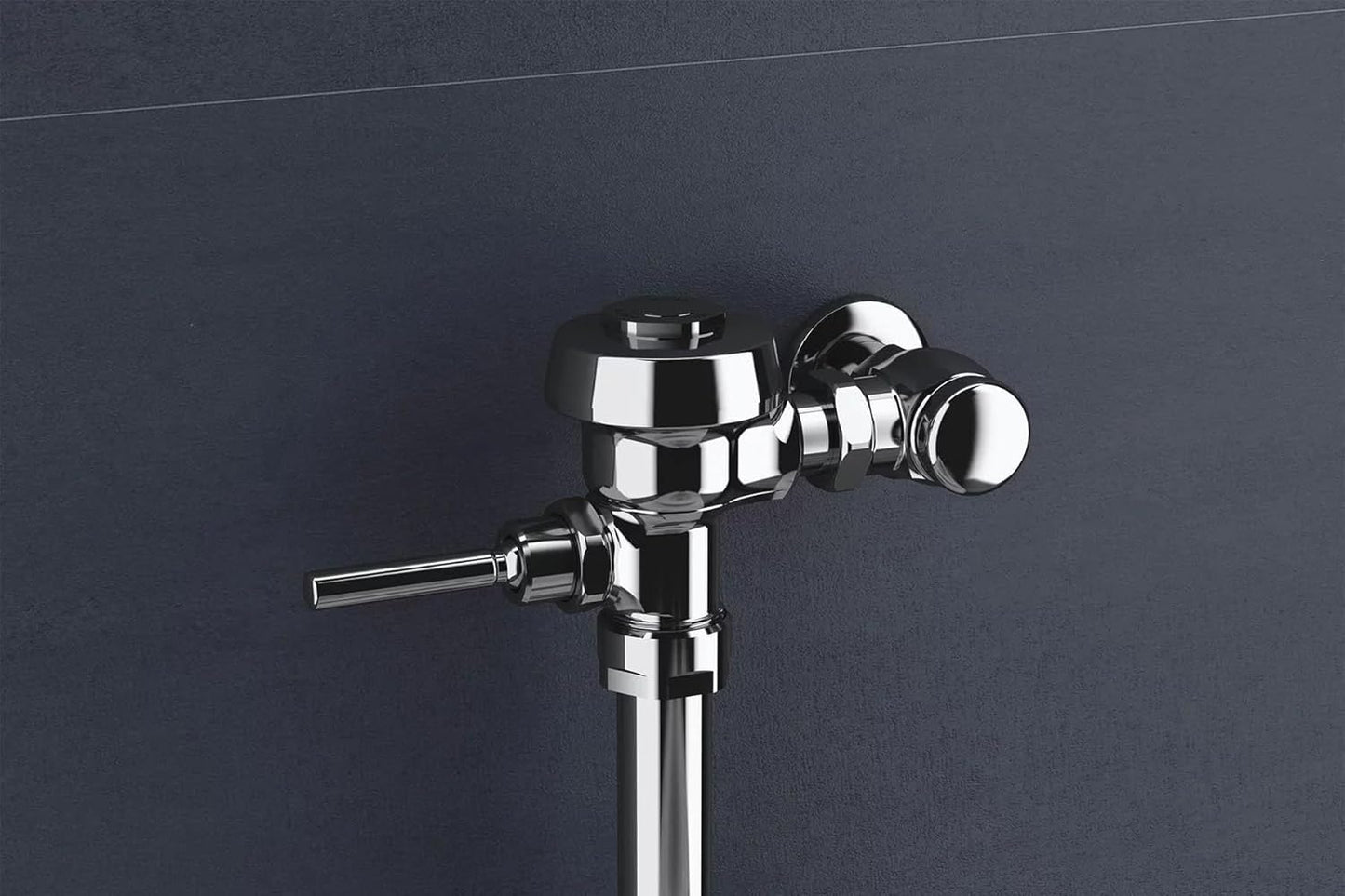 Sloan Royal 186 Exposed Manual Urinal Flushometer, 0.125 GPF Flush Valve - Single Flush, Non-Hold-Open Handle, Fixture Connection Top Spud, Polished Chrome Finish, 3912633