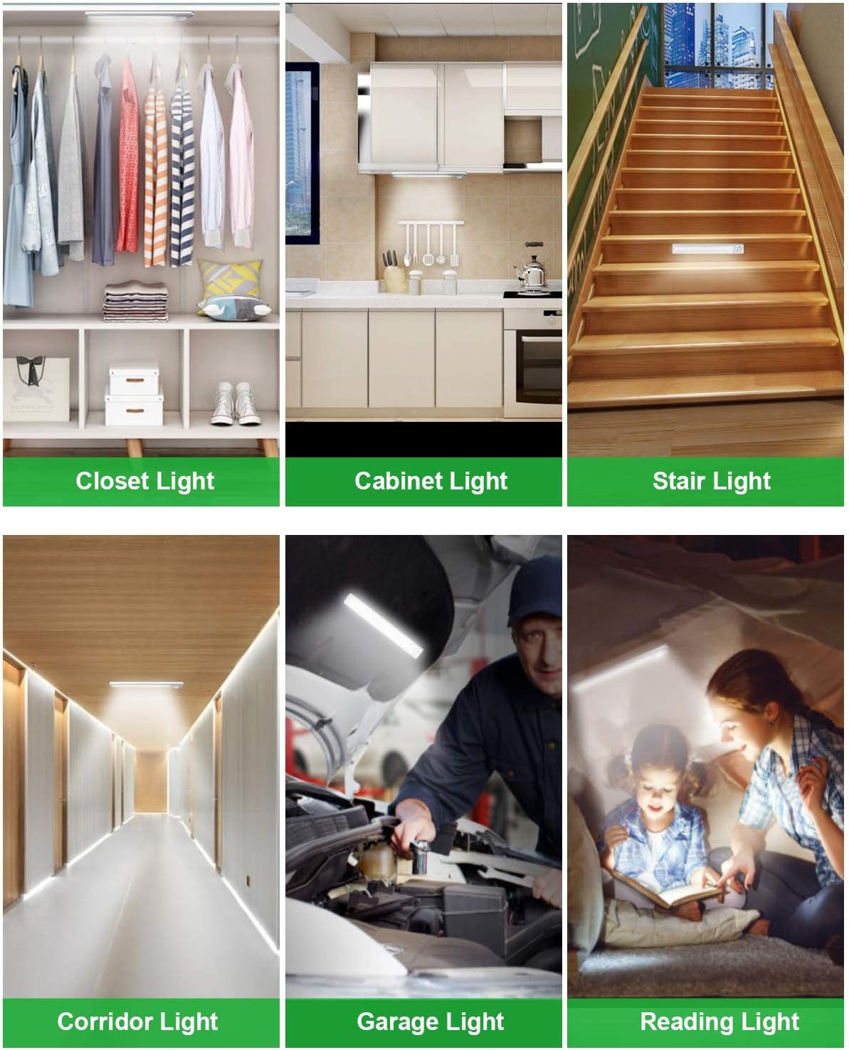 Under Cabinet Lighting, 80 LED Motion Sensor Light Indoor, Rechargeable Closet Light, 3 Color Temps Under Cabinet Lights, Wireless Dimmable Under Counter Lights for Kitchen, Pantry (5 Pack)