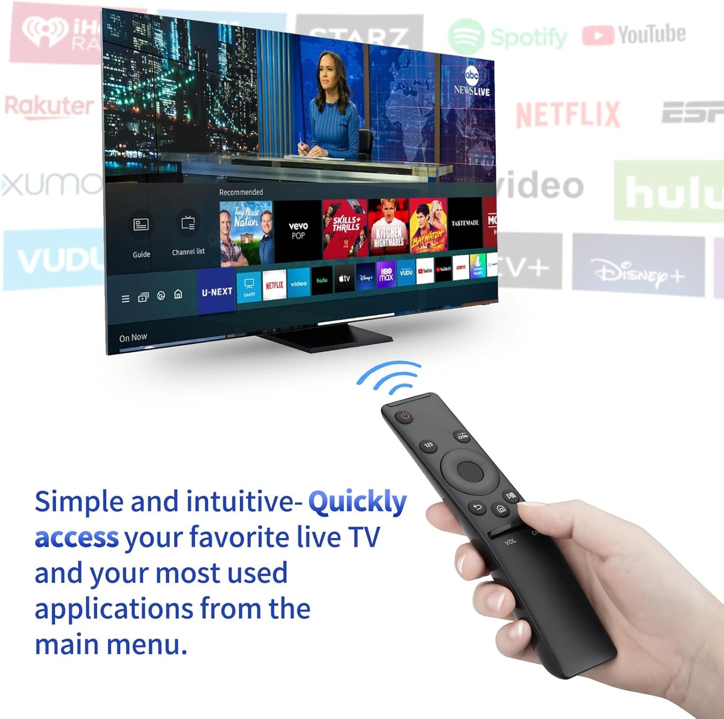 Universal for Samsung-TV-Remote-Control Replacement,Compatible with All Samsung Smart Frame Curved QLED TVs