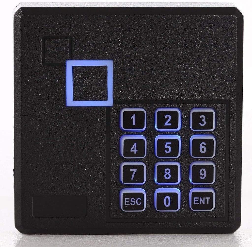 MENGQI-CONTROL Request to Exit PIR Motion Sensor 4 Doors Access Control Electronmagnetic 600 LBS Magnetic Lock 110-240V Power Supply Box RFID Keypad Reader Keyfobs/Cards(Phone APP remotely Open Door)