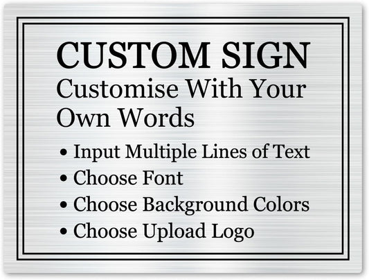 Custom Office Signs, Business Sign, Offices Name Plates for Doors, Personalized Signs with Text Logo Image For Garden Office Business Home Farm Bar, Customizable Make Your Own Sign, Custom Message Board, Personalized Engraved Plaque