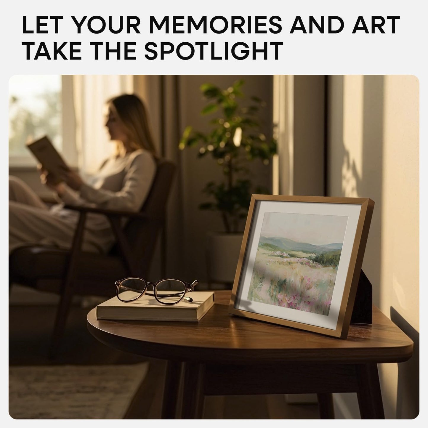 Homeforia 8x8 Picture Frames Bronze, High End Metal 8 x 8 Square Photo Frame with Mat 6 by 6, 8x8 Brass Frame Matted to 6x6 inch Print, 8by8 Wall or Tabletop Frames, Tempered Glass, Wall Kit, Set of 2