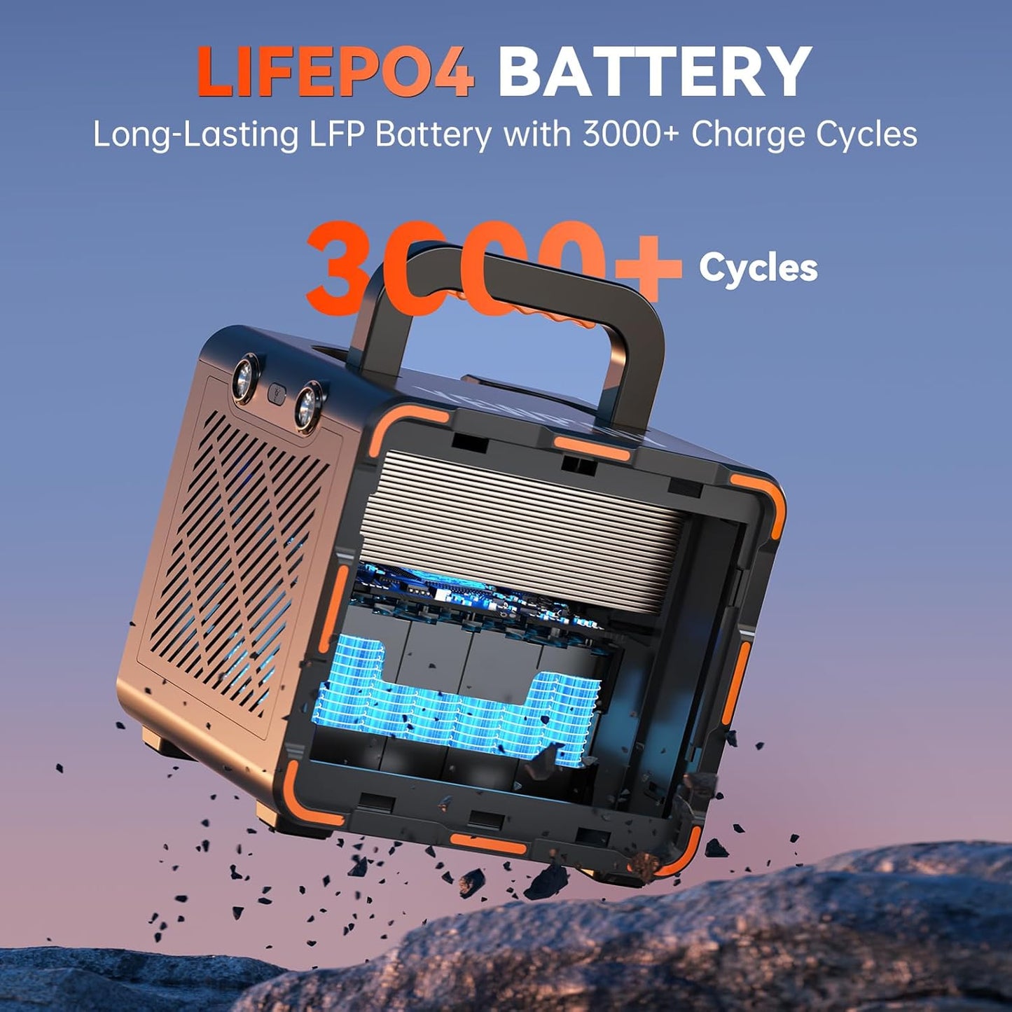 300W Portable Power Station, Solar Generator 259Wh, 70,000mAh LiFePO4 Battery with 65W USB-C PD&Pure Sine Wave AC, Solar Charging for Camping,Home Backup,Emergency Power(SOS Light & LCD Display)