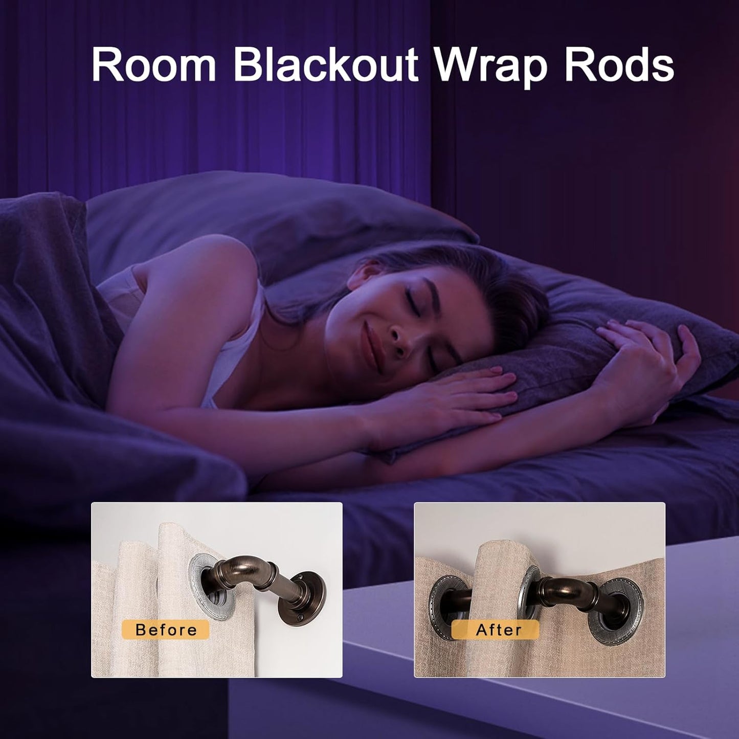 Industrial Curtain Rods 18 to 45 in,Wrap Around Rods, Adjustable Curtain Pole,1 in Diameter Pipe Wall or Ceiling Mounted,for Living Room(Brushed Crimson Black18” to 45”)