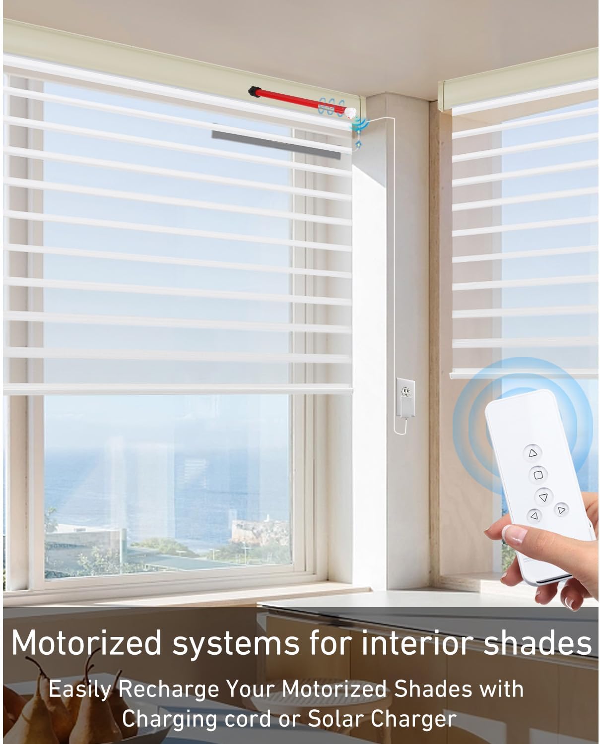 DIY 24V Electric Roller Blinds/Shades Radio DC Tubular Motor Kit, Smart Blinds with Remote Control Compatible 1½" (38mm) Extruded Aluminum