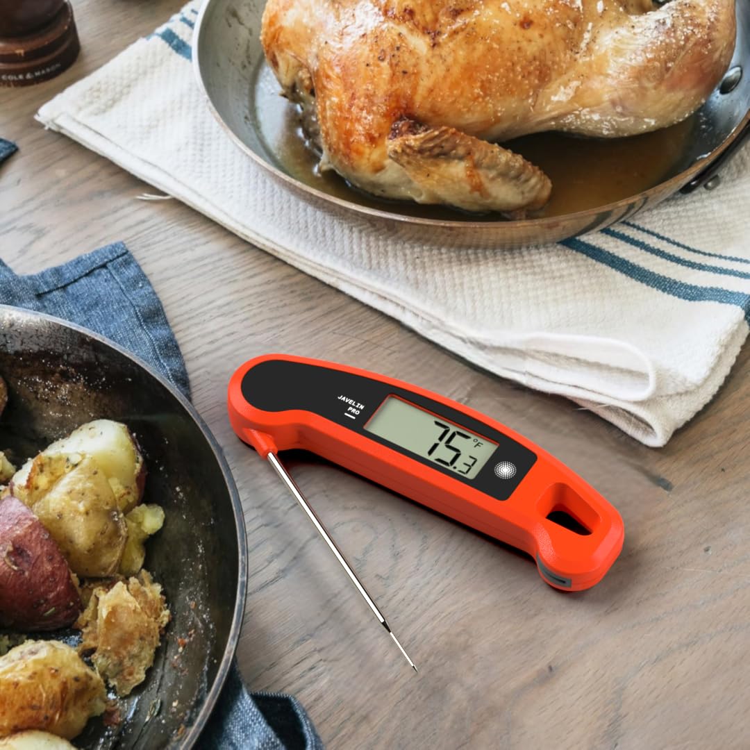 Lavatools Javelin® PRO Classic Ultra-Fast 2-Second Professional Digital Instant Read Meat Thermometer for Grill and Cooking, Auto-Rotating Backlit Display, IP65 Water Resistant – Ink