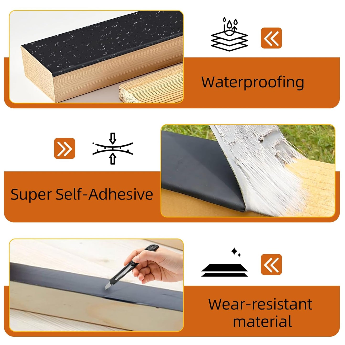 Butyl Joist Tape for Decking 2''×50', 10 Rolls Weather-Resistant Deck Joist Tape 2 inch, Waterproof and Anti-Corrosion Joists Deck Tape,Self-Adhesive Flashing Joists Tape for Wood Decks Beams Roof