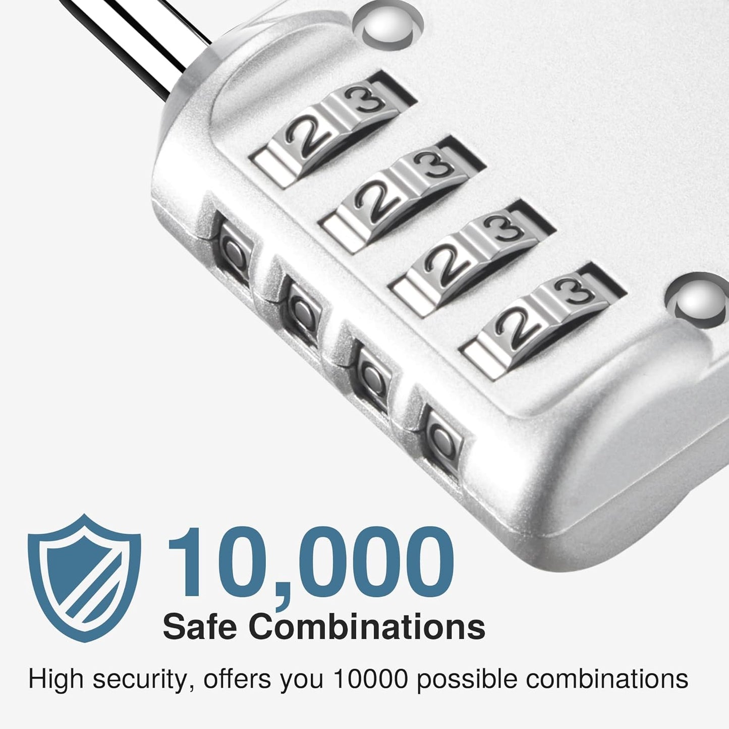 Puroma 4 Pack Combination Lock for Locker 4 Digit Outdoor Waterproof Padlock for School, Gym, Sports, Fence, Toolbox, Gate, Case, Outdoor, Hasp Storage, Cabinets (Silver)