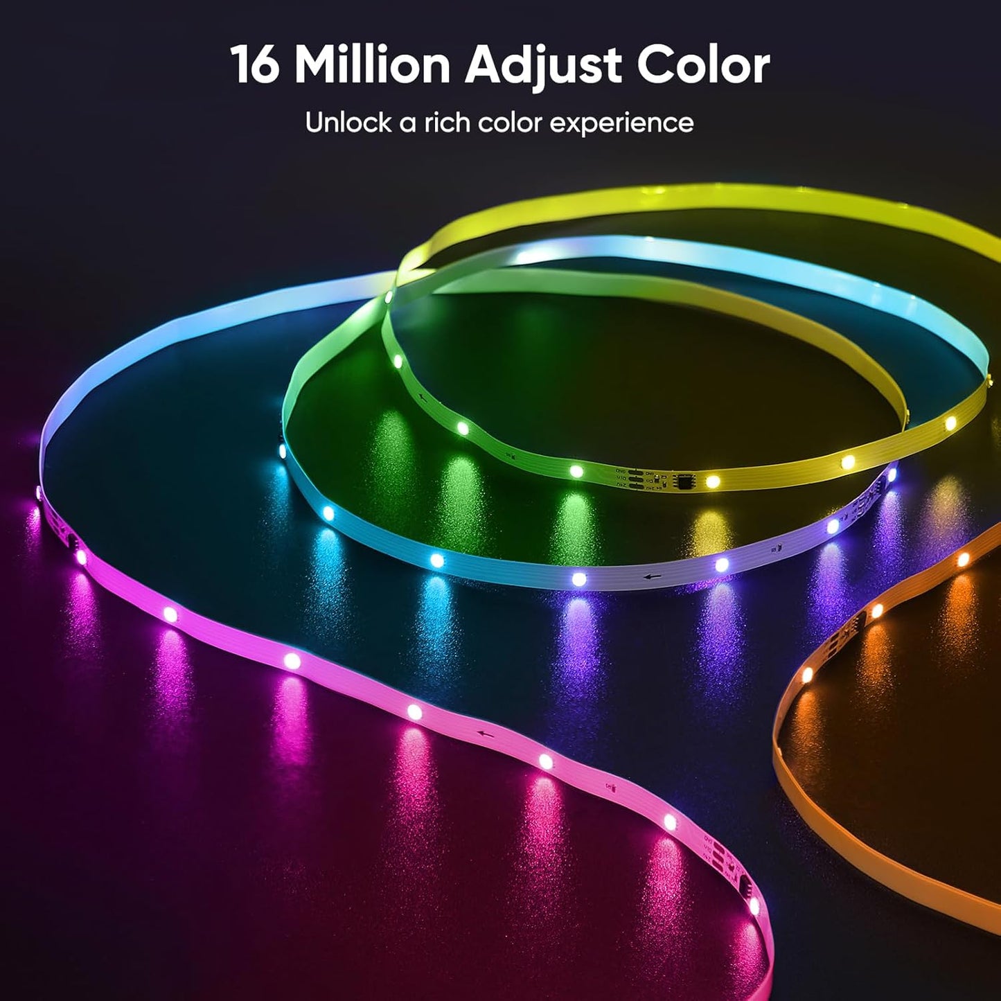 Led Lights for Bedroom IC+RGB 166FT Music Sync Color Changing Led Strip Lights with Remote App Control Led Strip, Led Lights for Room Home Kitchen Decor Party