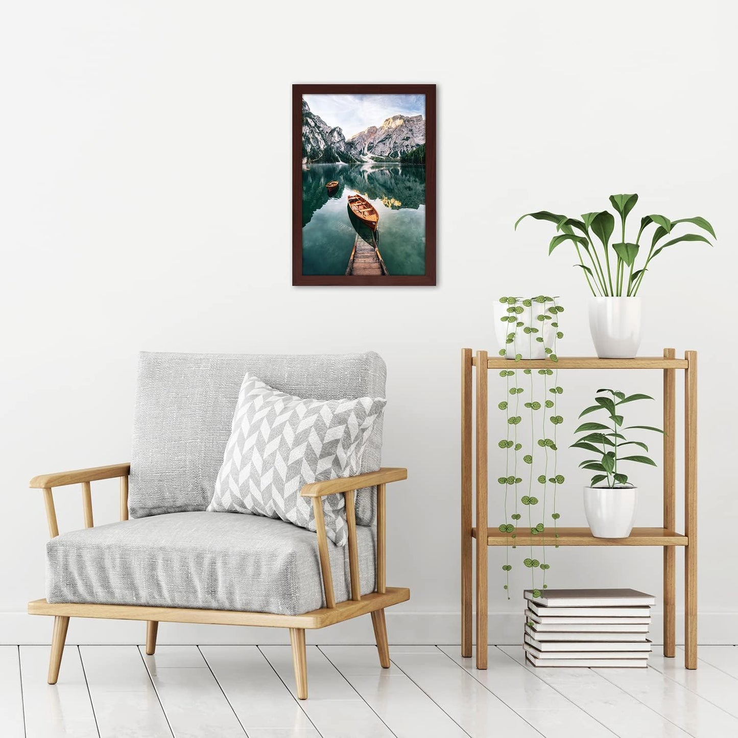 Americanflat 12x18 Poster Frame with Shatter-Resistant Glass - Signature Collection - Gallery-Style Frames Made of Engineered Wood - Photo Frame for Wall Display - Mahogany