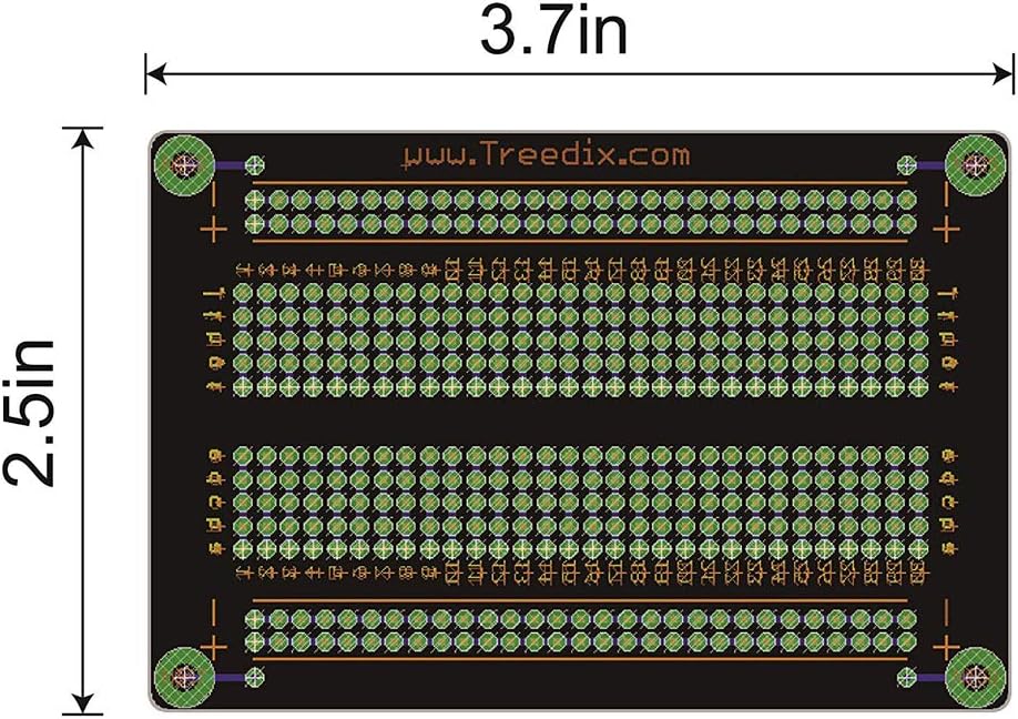 4 pcs Universal Board Solderable BreadBoard PCB Prototype Shield Board Double Sided Tinned Gold Plated Holes Compatible with Arduino Kit Raspberry Pi Shield Prototyping and Testing (Mode 2)