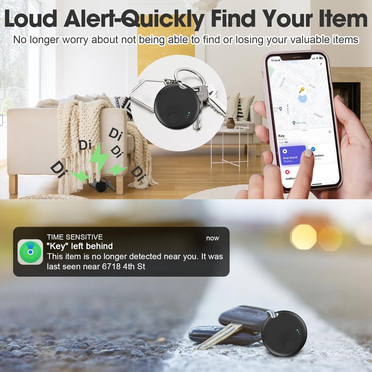 Tracker Tag for Android or iOS, Tracker Tags-4 Pack Smart Tag, Dual System Both iOS and Android Tracker Tags, Apple Find My or Google Find Hub App, Keys Finder Item Locator for Wallets (Black)