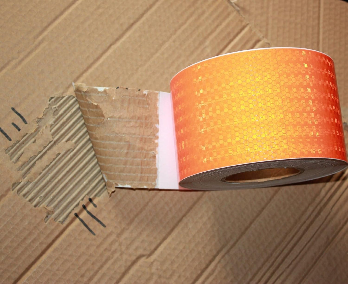 Orange Reflective Tape Outdoor Waterproof 4 inch Wide, High Visibility Warning Safety Industrial Marking Tape (68 feet)