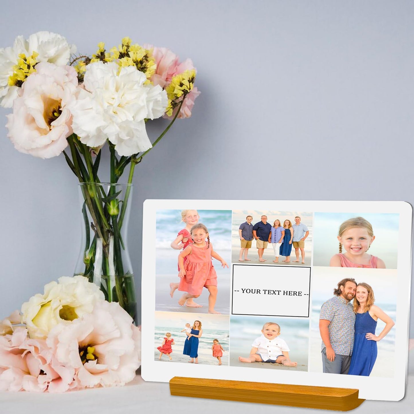 Custom Metal Photo Prints, Personalized Picture Frame with Your Photos, Customized Photo Gifts for Lovers, Couples, Family and Home Decor