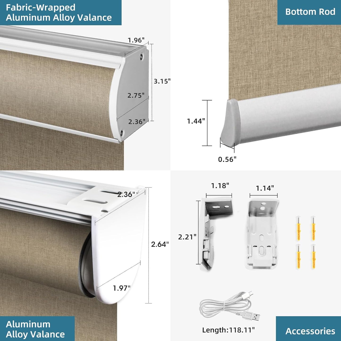 SmartWings Motorized Blinds Shades for Window Remote Control Smart Blind Shade Work with Apple Homekit Thread Z-wave Alexa Automatic Roller Shade Blackout Customized 16"-110"W (Bouvardia Light Brown)