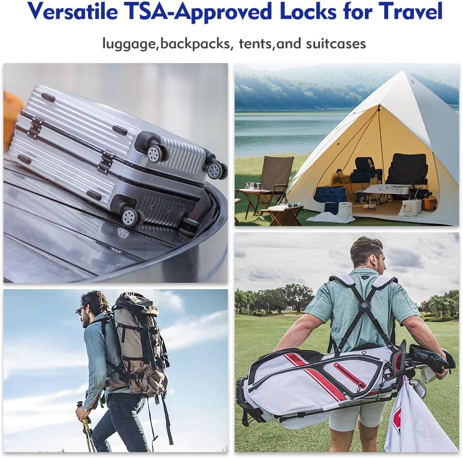 SURE LOCK TSA Compatible Travel Luggage Locks, Inspection Indicator, Easy Read Dials TSA Approved with Zinc Alloy Orange 4 Pack