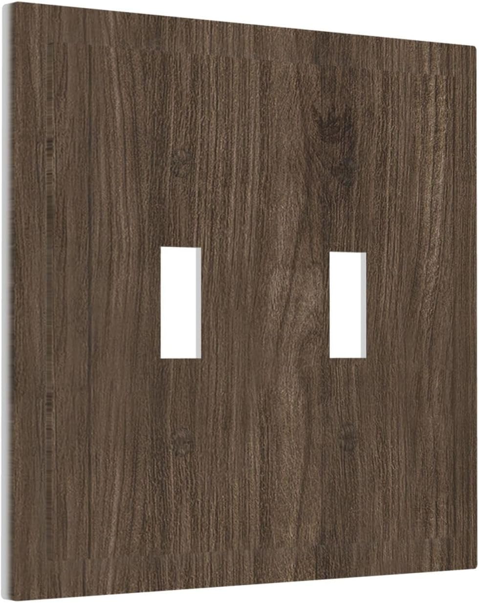 Decorative Switch Plate Covers Rustic Walnut Wood Grain 2 Gang Double Toggle Light Switch Cover Plate Electrical Wall Plate Outlet Cover for Farmhouse Cabin Decor