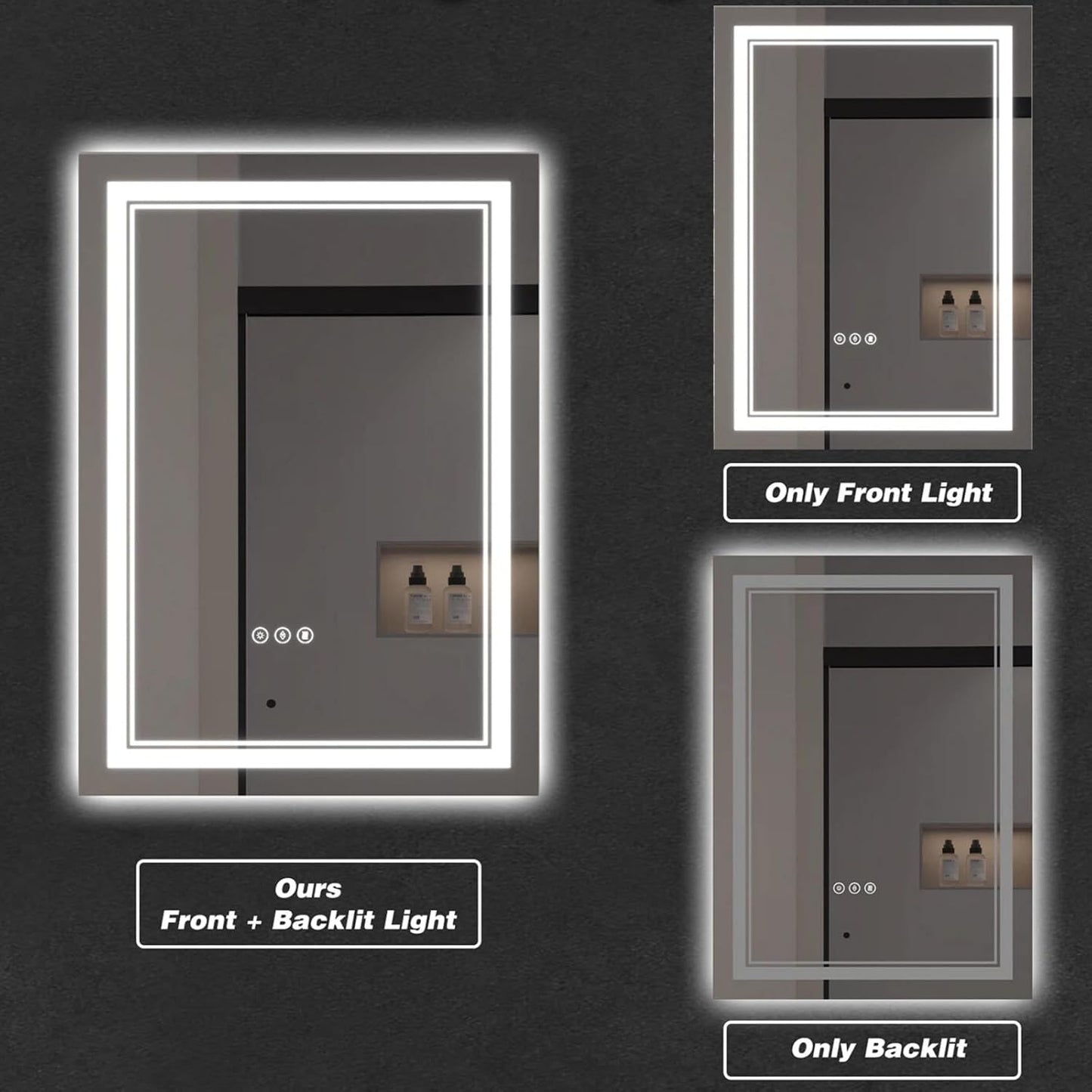 LED Bathroom Mirror with Lights, Wall Mirrors