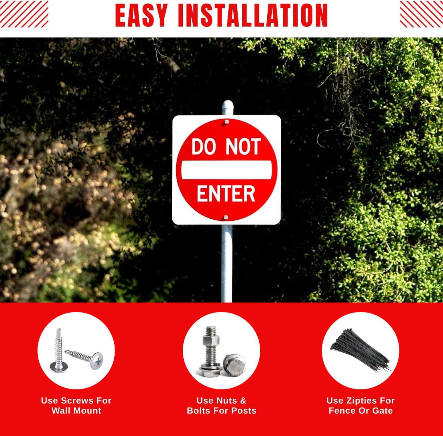 Do Not Enter Sign 30 x 30. A Real Sign. 3M High Intensity Prismatic Reflective Sheeting with 10 Years Warranty.