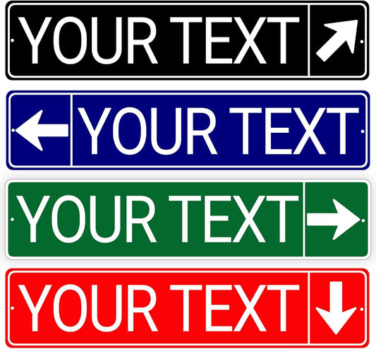 Custom Street Signs, Reflective Option, Single/Double Sided, Rust Free Aluminum, UV Protected & Weatherproof - 4x18 Inch