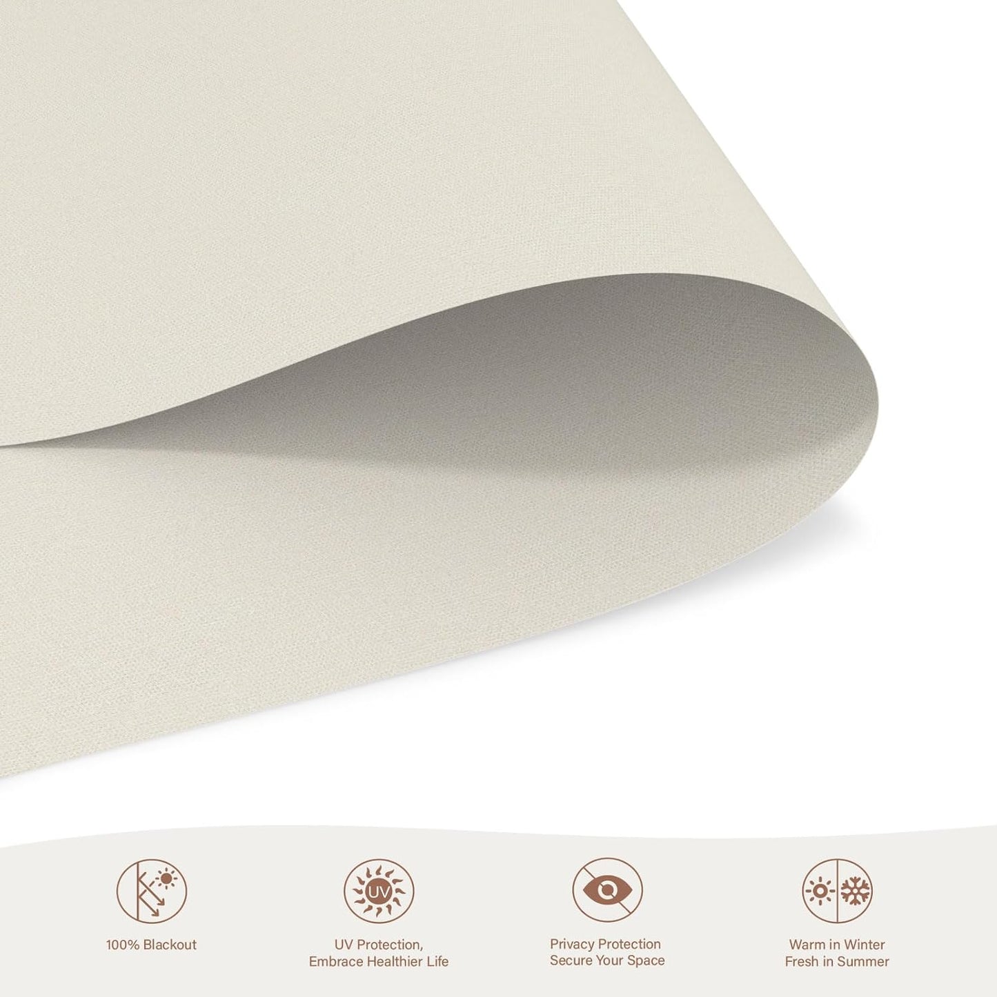 Motorized Roller Blinds with Remote, 100% Blackout Automatic Roller Shades for Bedroom, Bathroom, and Living Room, Customized Size, Warm Beige