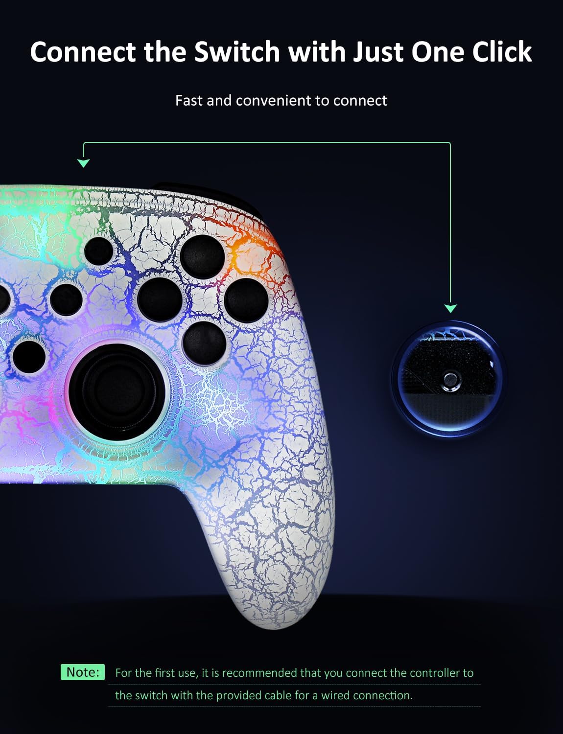 NexiGo Wireless Controller (No Deadzone) for Switch 2 and Switch, Bluetooth Controllers for Nintendo Switch with Vibration, Motion, Turbo and LED Light (Atmosphere)