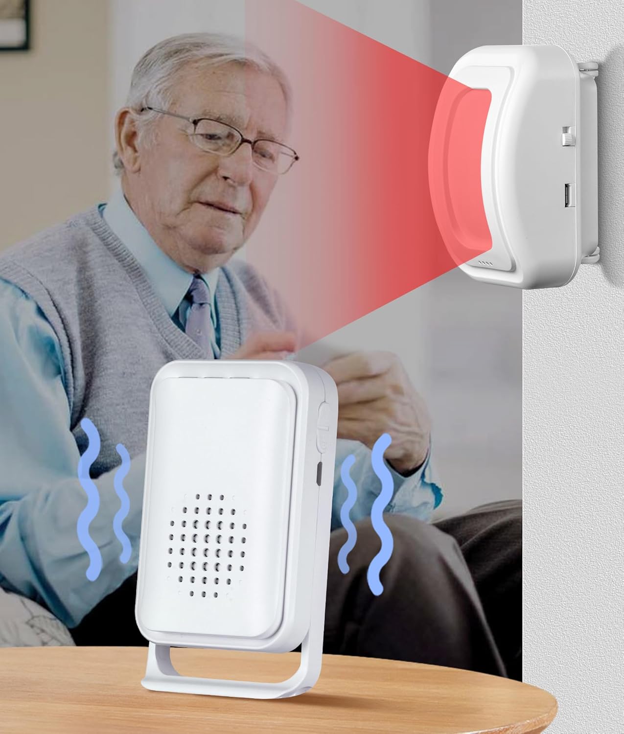 Newly Upgraded 2025 Bed Alarm for Elderly Dementia Patients - Wireless Fall Detection & Motion Sensor Alert System for Seniors, Dementia & Alzheimer Patients (1 Sensor + 1 Receiver)