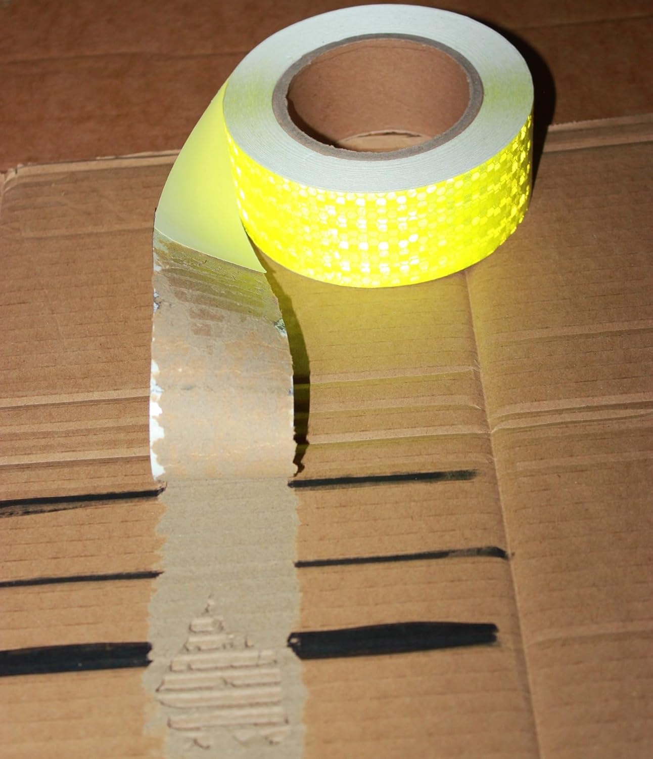 Fluorescent Yellow Reflective Tape Outdoor Waterproof 2 inch Wide, High Visibility Warning Safety Industrial Marking Tape (68 feet,10 Rolls)