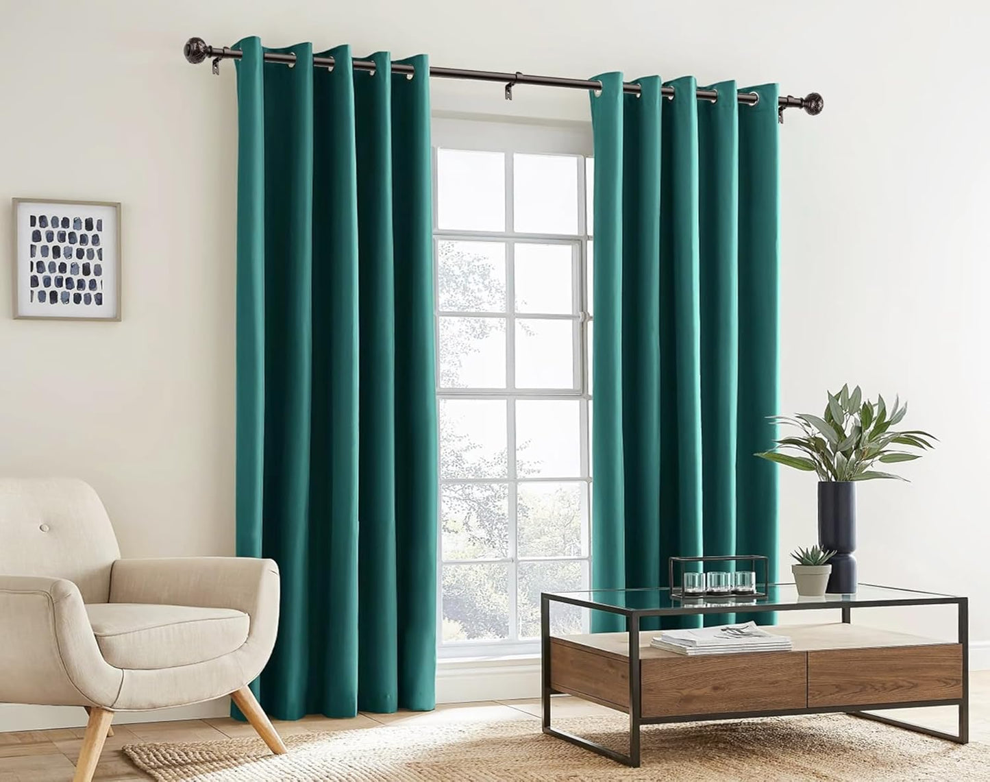 TONIAL Bronze Curtain Rod 32 to 86 Inches, 7/8 Adjustable Curtain Rods for Windows 20 to 82 Inches, Splicing Drapery Rods Heavy duty with Netted Texture Finials