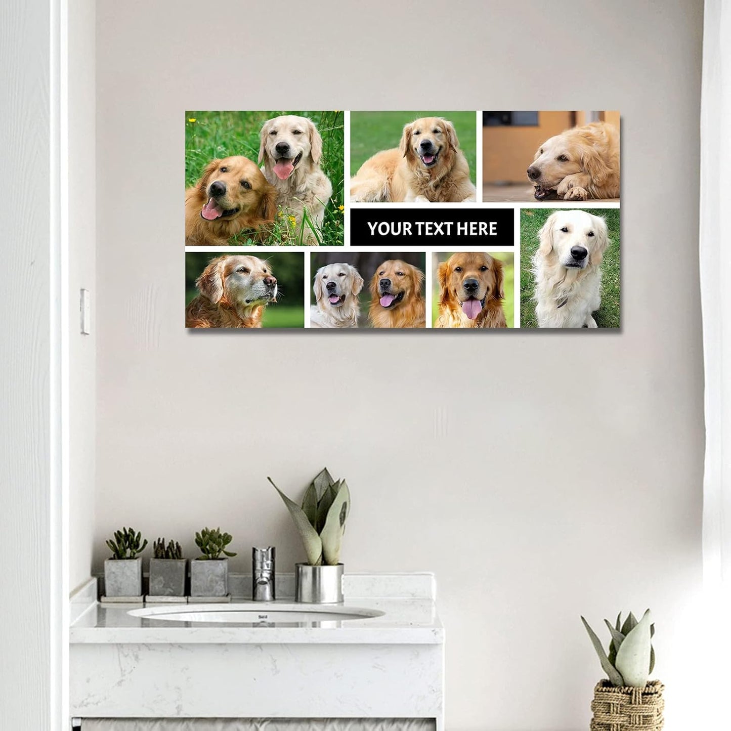 LZIMU Collage Canvas Prints with Your Photos Personalized Multi Pictures for Wall Custom Family Wedding Baby Pet Dog Photo to Canvas Customized Gifts Home Wall Decor (Collage Photo-11, No frame)