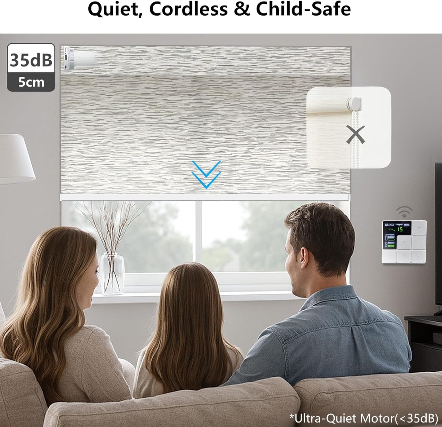 Smart Motorized Blinds – 70% Blackout Roller Shades with Remote, Alexa/Google Home/Siri Control, Matter Compatible, Wireless Rechargeable Battery, Custom Sizes for Windows & Sliding Doors