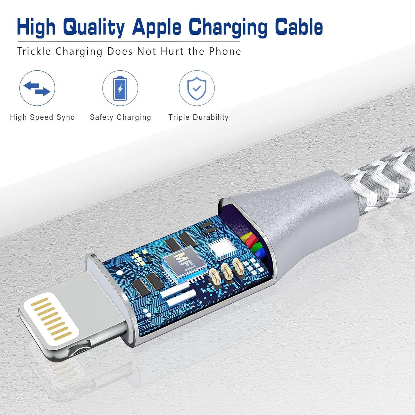 [Apple MFi Certified] Short iPhone Charger 1ft 2Pack,USB A to Lightning Cord Nylon Braided 12 Inch Fast Charging iPhone Cable Compatible with iPhone 14 13 12 11 Pro/Max/Mini Xs SE2/iPad for Car