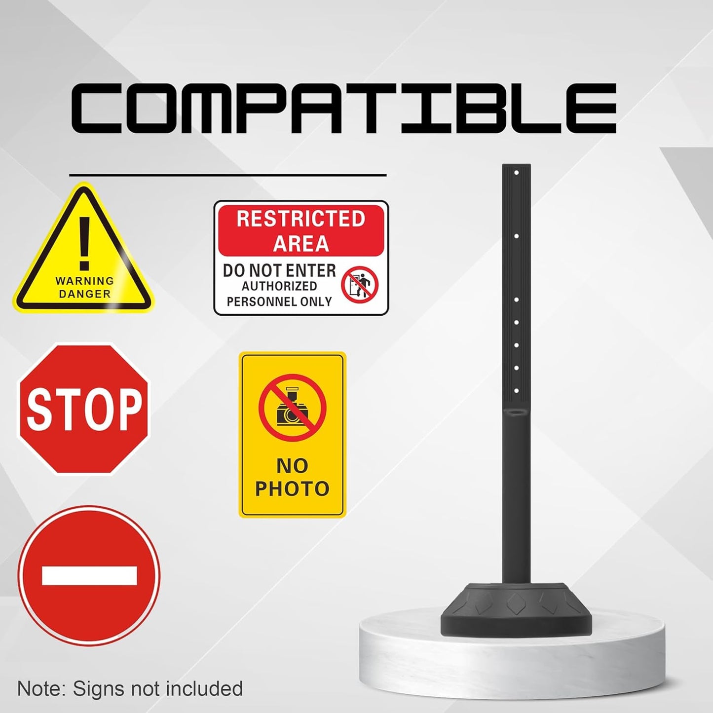 OrangeStar 6-Pack 41" Commercial Sign Holder with Water Weighted Base Set Kit, Portable Warning Sign Stand for Parking Lots, Construction Sites, Events, Includes Bolts & Nuts
