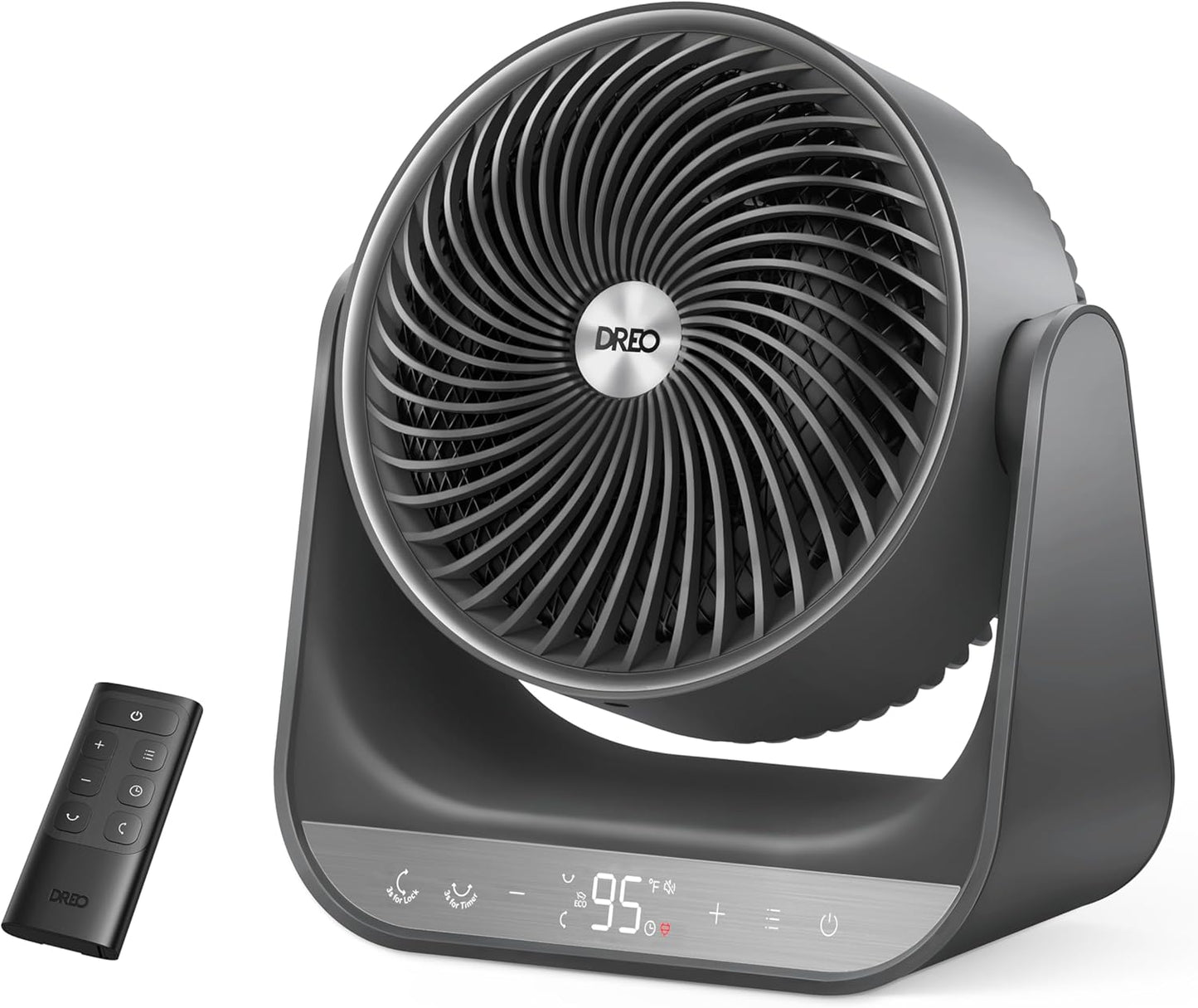 Dreo Whole Room Heater 714, 60° Vertical & 90° Horizontal 3D Oscillating Heating, 12 ft/s Long-Range Circulator, 3 Heat & 3 Fan Settings, Space Heaters for Indoor Use, Bedroom, Office, Grey